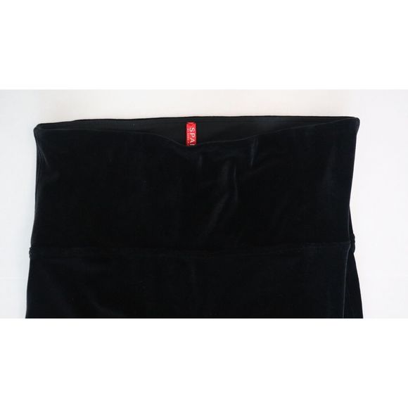 SPANX x Sara Blakely Womens Sz XL Black Velvet High Rise Wide Waistband Leggings - Picture 3 of 9